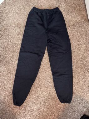 Hanes Kids Black Sweatpants with Elastic Cuffs
